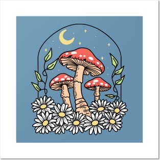 Mushrooms and Floral Posters and Art